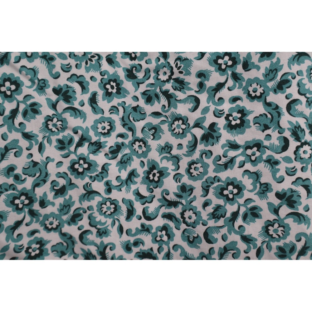 Lands' End Plus 24W Teal Floral Cotton Button Down Shirt - Picture 7 of 7